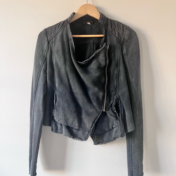 XS Free People Knit Black Moto Jacket - Picture 8 of 10